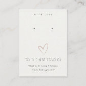 SCHWARZ-WEISSE HERZLEHRER-GIFT-EARRING-ANZEIGE PLATZKARTE (Vorderseite)