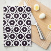 Schwarz-weiße Hexagon Star JustPatterns Fabric Geschirrtuch (Viertel Falte)