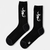 Schwarz-weiße Hexenblume Socken (Linkes Detail)