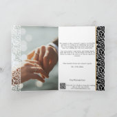 Schwarz-weiße Hochzeit an der Foliage Dankeskarte (Innenseite)