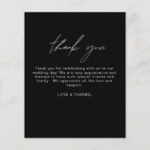 Schwarz-weiße Hochzeit Danke Foto (Rückseite)