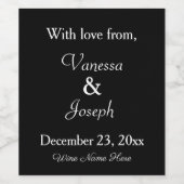 Schwarz-weiße Hochzeit danke Ihnen Weinetiketten Weinetikett (Einzelnes Label)