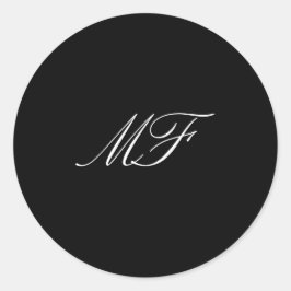 Schwarz-weiße Hochzeit der Kalligraphie Runder Aufkleber