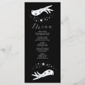 Schwarz-weiße Hochzeit der Tarot-Karte Liebhaber Menükarte (Vorderseite)