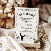 Schwarz-weiße Hochzeit eines modernen Ehepaars Einladung