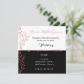 Schwarz-weiße Hochzeit Einladung (Stehend Vorderseite)