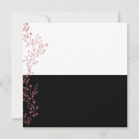 Schwarz-weiße Hochzeit Einladung (Rückseite)