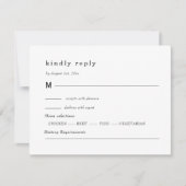 Schwarz-weiße Hochzeit, Laub-Wappen RSVP Karte (Vorderseite)