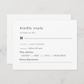 Schwarz-weiße Hochzeit, Laub-Wappen RSVP Karte (Vorne/Hinten)