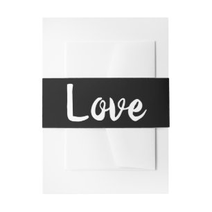 Schwarz Weiße Hochzeit Liebe Modern Trendig Elegan Einladungsbanderole
