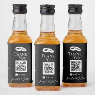 Schwarz-weiße Hochzeit Mini-Alkohol-Gastgeschenke  Alkoholflaschenetikett