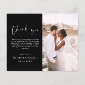 Schwarz-weiße Hochzeit Minimalistisch Dankeschön K (Vorderseite)