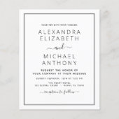 Schwarz-weiße Hochzeit mit Foto Einladung F Flyer (Vorne)