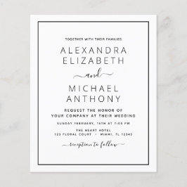 Schwarz-weiße Hochzeit mit Foto Einladung F Flyer