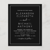 Schwarz-weiße Hochzeit mit Foto Einladung F Flyer (Vorne)