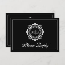 Schwarz-weiße Hochzeit mit verzierter Floral