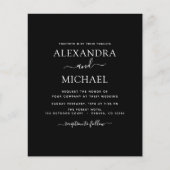 Schwarz-weiße Hochzeit - Moderne Einladung Flyer (Vorne)