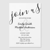 Schwarz + Weiße Hochzeit Moderne Magnetschrift han Magnetkarte (Vorderseite)