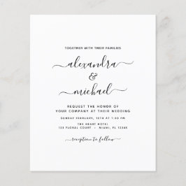 Schwarz-weiße Hochzeit Moderner Typografie-Flyer Flyer