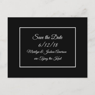 Schwarz-Weiße Hochzeit Save-the-Date-Postkarten Postkarte