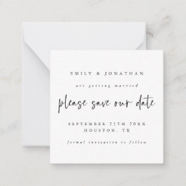 Schwarz-weiße Hochzeit speichert das Datum Mitteilungskarte