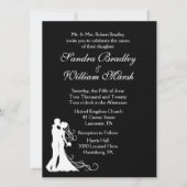 Schwarz-weiße Hochzeit von Braut und Groom Einladung (Vorderseite)