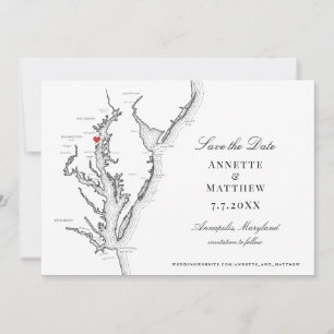 Schwarz-weiße Hochzeit von Chesapeake Bay Annapoli Save The Date