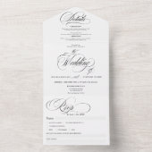 Schwarz-weiße Hochzeit von Schriftzeichen All In One Einladung (Innen Boden)