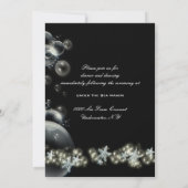 Schwarz-weiße Hochzeit von Starfish Einladung (Rückseite)