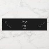 Schwarz-weiße Hochzeit Wasserflaschenetikett (Einzelnes Label)