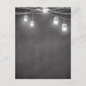 Schwarz-weiße Hochzeitdetails Mason Jar Begleitkarte (Rückseite)