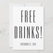 Schwarz-weiße Hochzeiten mit sonnigen Drinks Save The Date (Vorderseite)