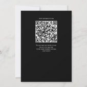 Schwarz-Weiße Hochzeits-Einladung mit QR-Code Einladung (Rückseite)