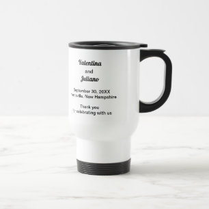Schwarz-weiße Hochzeits-Pendler-Tasse Reisebecher