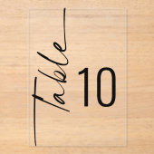 Schwarz-weiße Hochzeitsakryllische Tischnummer (Vorderseite)