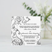 Schwarz-weiße Hochzeitsankündigungen Einladung (Stehend Vorderseite)