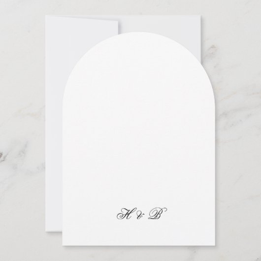 Schwarz-weiße Hochzeitsarre Einladung (Rückseite)