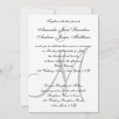 Schwarz-weiße Hochzeitseinladung Einladung (Rückseite)