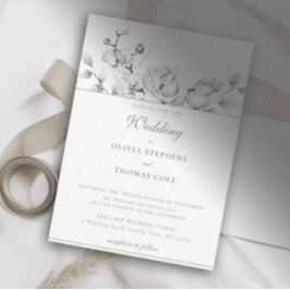 Schwarz-weiße Hochzeitseinladung im modernen Kranz Einladung