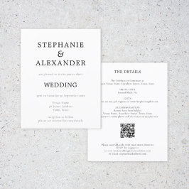 Schwarz-weiße Hochzeitseinladung zur Einfhrung ein