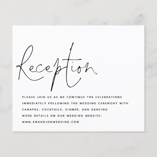 Schwarz-weiße Hochzeitsempfehlung mit Budgetschrif (Vorderseite)