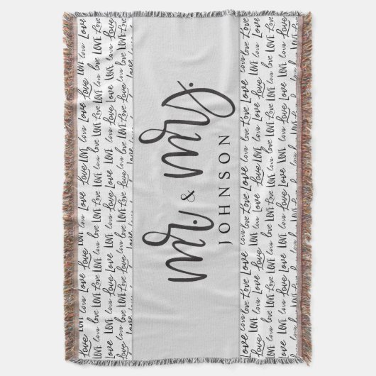 Schwarz-weiße Hochzeitsgeschenke von Mr. und Mrs.  Decke (Vorderseite Vertikal)