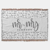 Schwarz-weiße Hochzeitsgeschenke von Mr. und Mrs.  Decke (Vorderseite)