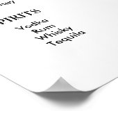 Schwarz-weiße Hochzeitsgetränke auf der Bar-Speise Poster (Ecke)