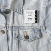 Schwarz-weiße Hochzeitsglocken Brautparty Name But Button (Beispiel)