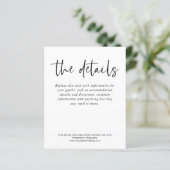 Schwarz-weiße Hochzeitsinformationen (Stehend Vorderseite)