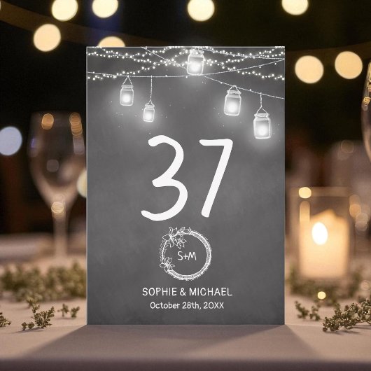 Schwarz-weiße Hochzeitskarte Tischnummer