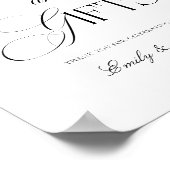 Schwarz-Weiße Hochzeitskarten und Geschenke Poster (Ecke)