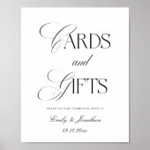 Schwarz-Weiße Hochzeitskarten und Geschenke Poster (Vorne)