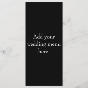 Schwarz-weiße Hochzeitsmenükarten Menükarte